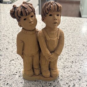 Lee Bortin Clay Sculpture Girl and Boy